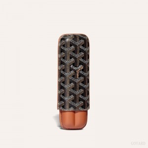 Black / Brown Goyard CHURCHILL 2 CIGAR CASE | EPEX5424