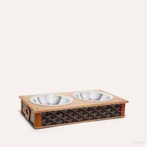 Black / Brown Goyard EDMOND DOUBLE BOWL | FGVN8211