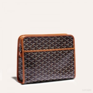 Black / Brown Goyard JOUVENCE GM TOILET BAG | SZSQ0212