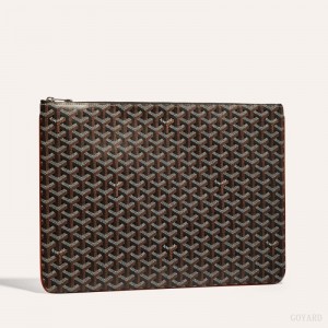 Black / Brown Goyard SENAT GM DOCUMENT CASE | RWGM3619