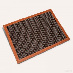 Black / Brown Goyard SOUS-MAIN DESK PAD | KHYS2822