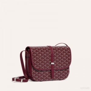 Burgundy Goyard Belvedere MM Bag | EKKO0846