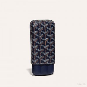 Navy Blue Goyard CHURCHILL 3 CIGAR CASE | DZQT8206