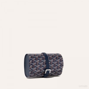 Navy Blue Goyard DOUBLE TRAVEL WATCH CASE | XBNH8423