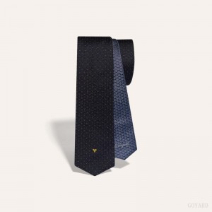 Navy Blue Goyard Eldredge Bicolore tie | JBPY3016