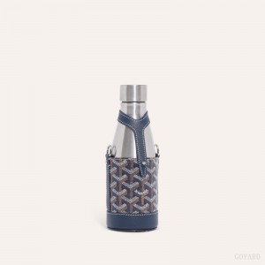 Navy Blue Goyard Yonne PM Case & Flask | TDAO9850