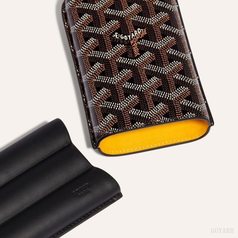 Black Goyard CHURCHILL 3 CIGAR CASE | KVPY5372