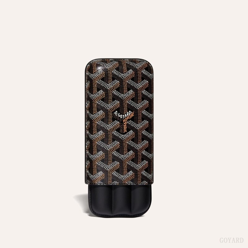 Black Goyard CHURCHILL 3 CIGAR CASE | KVPY5372