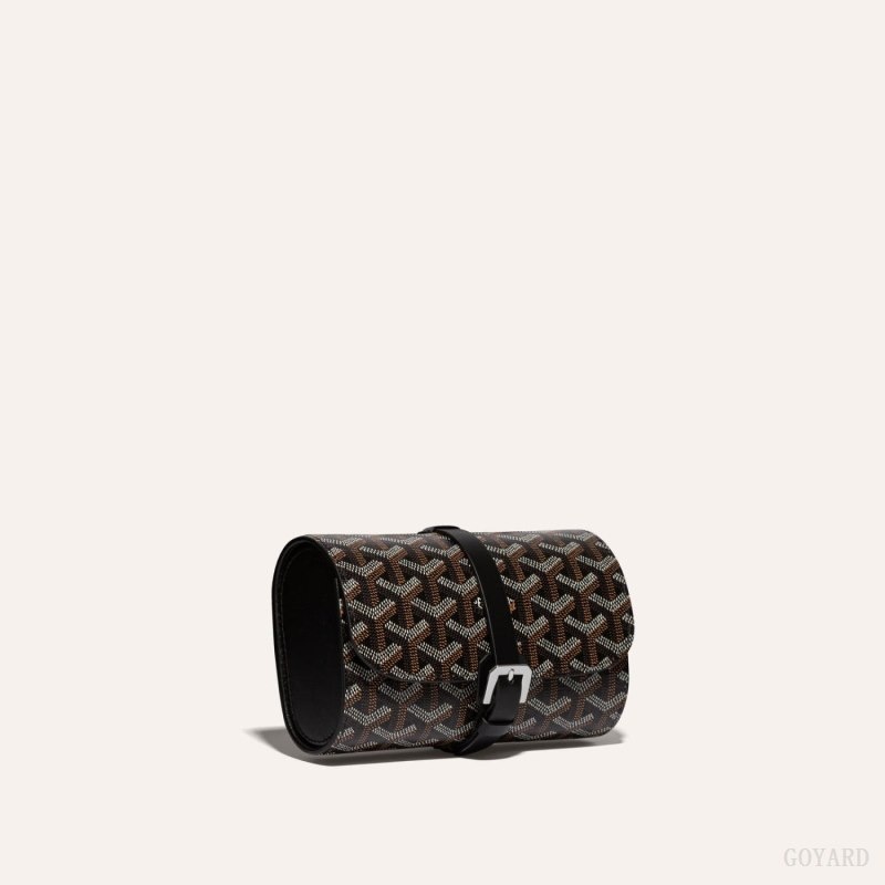 Black Goyard DOUBLE TRAVEL WATCH CASE | OBUQ3692