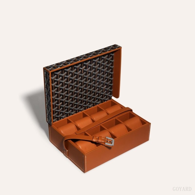 Black / Brown Goyard 8 WATCH CASE | WUIT0418