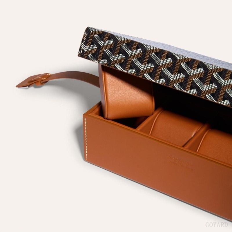 Black / Brown Goyard 8 WATCH CASE | WUIT0418