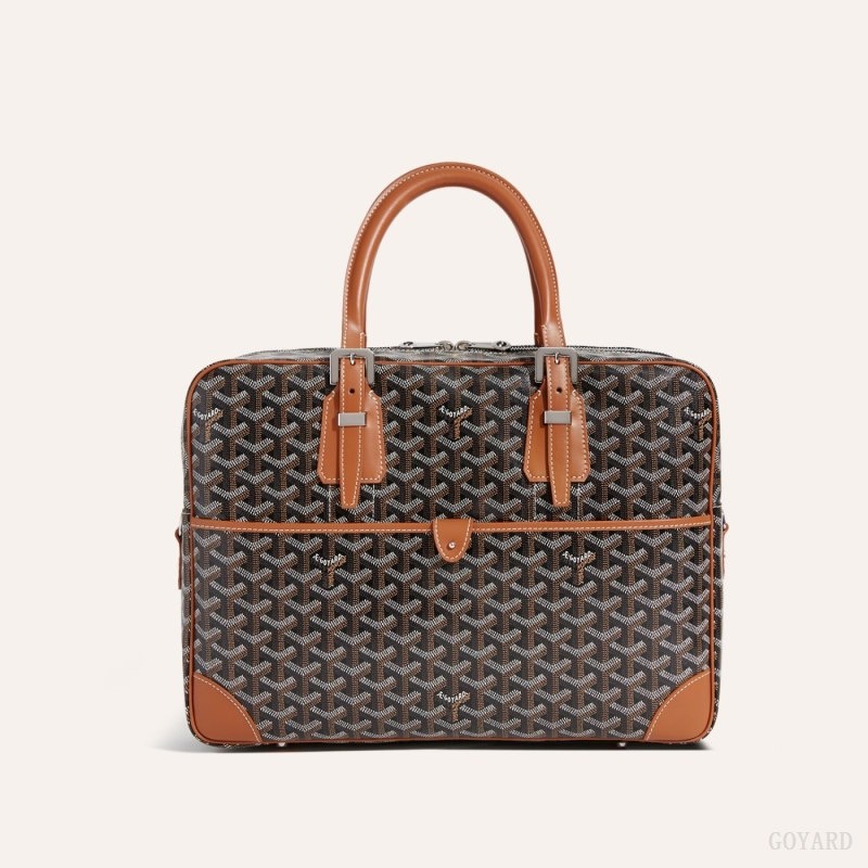 Black / Brown Goyard Ambassade MM Document Case | EYNO8268