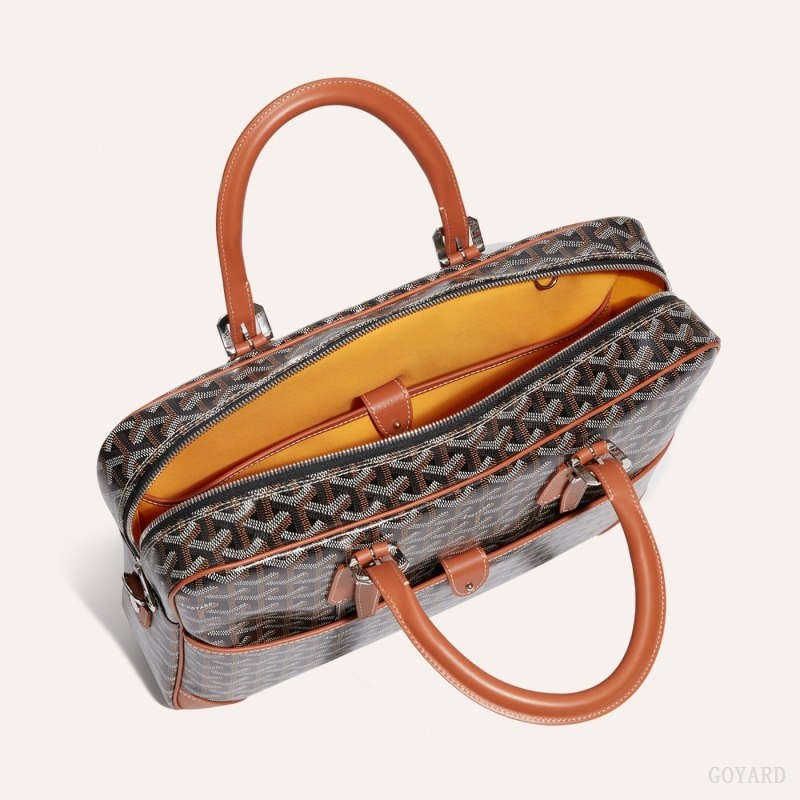 Black / Brown Goyard Ambassade MM Document Case | EYNO8268