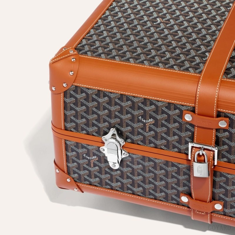 Black / Brown Goyard BOURGET PM TROLLEY CASE | BARJ5333