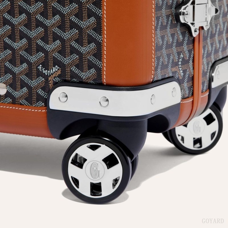 Black / Brown Goyard BOURGET PM TROLLEY CASE | BARJ5333