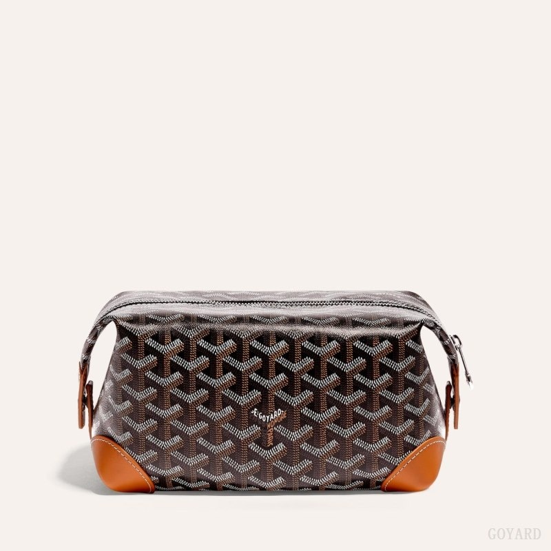 Black / Brown Goyard Bowling 25 Toiletry Bag | MMNY5013