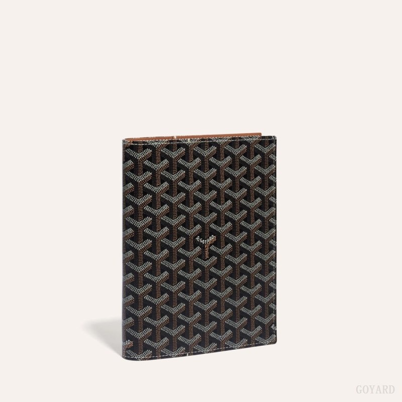 Black / Brown Goyard CASTIGLIONE DOCUMENT COVER | IDAD8443