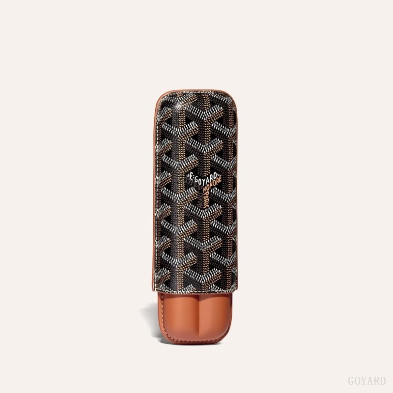 Black / Brown Goyard CHURCHILL 2 CIGAR CASE | EPEX5424