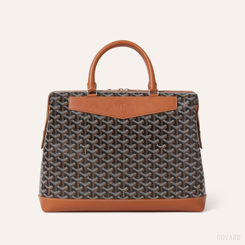 Black / Brown Goyard Cisalpin Document Case | QMVV3939