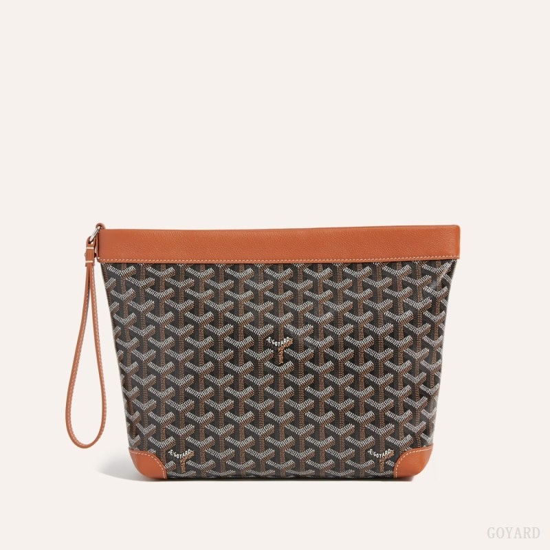 Black / Brown Goyard Conti pouch | SXLG2313