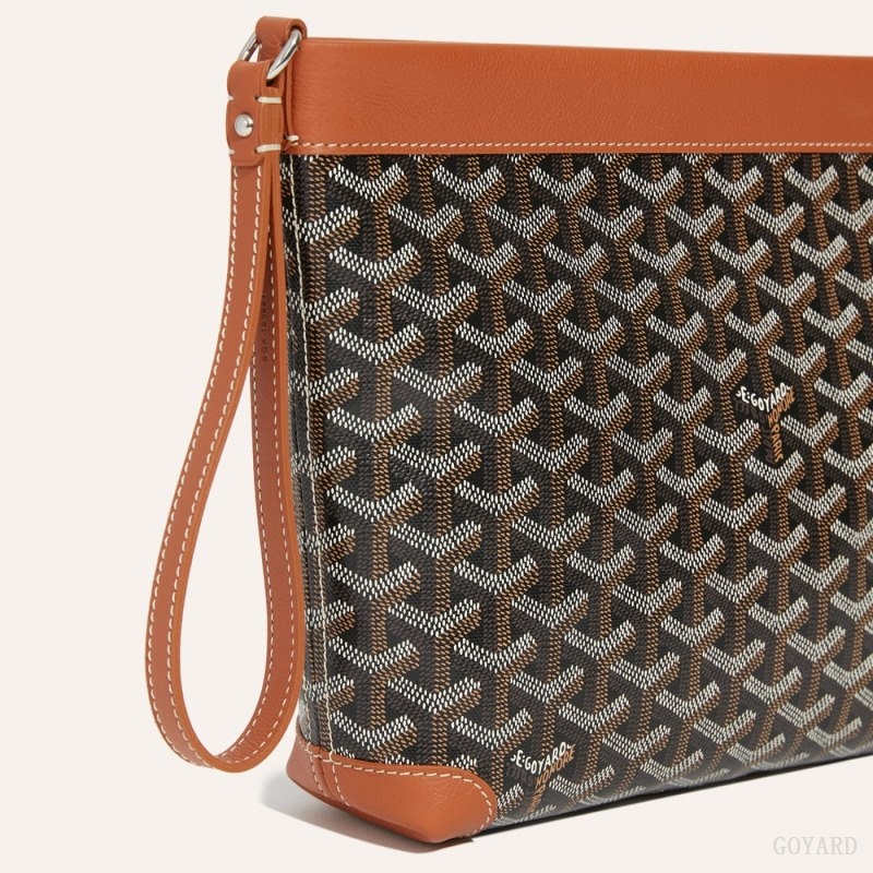 Black / Brown Goyard Conti pouch | SXLG2313