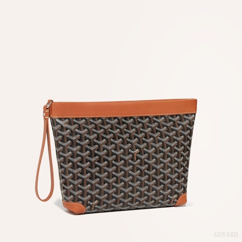 Black / Brown Goyard Conti pouch | SXLG2313