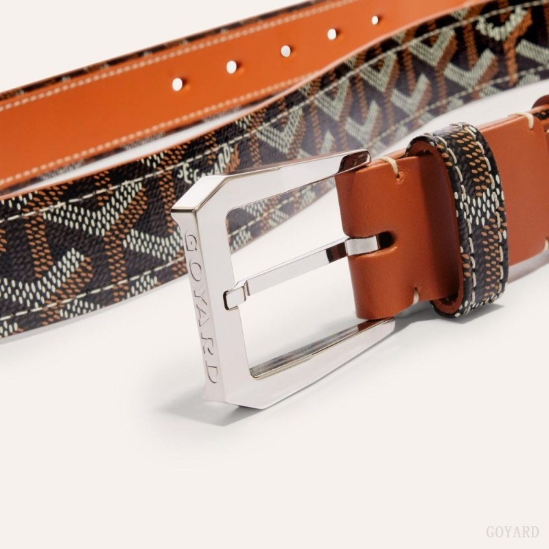 Black / Brown Goyard FREGATE BELT | OGGL3193