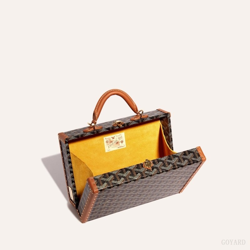 Black / Brown Goyard Grand Hôtel Trunk Bag | POCV1943