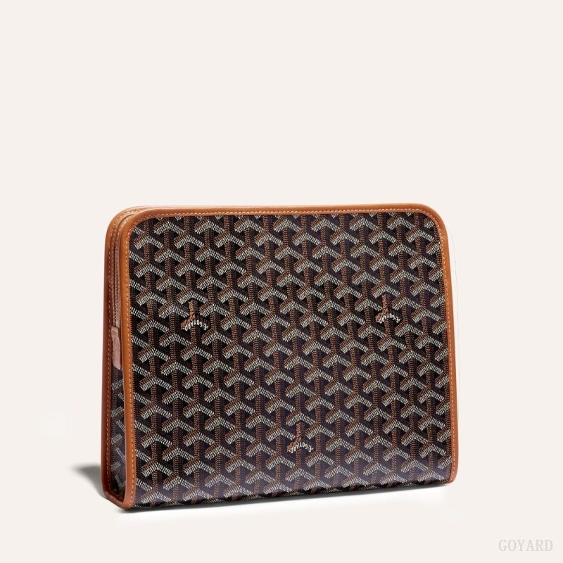 Black / Brown Goyard JOUVENCE GM TOILET BAG | SZSQ0212