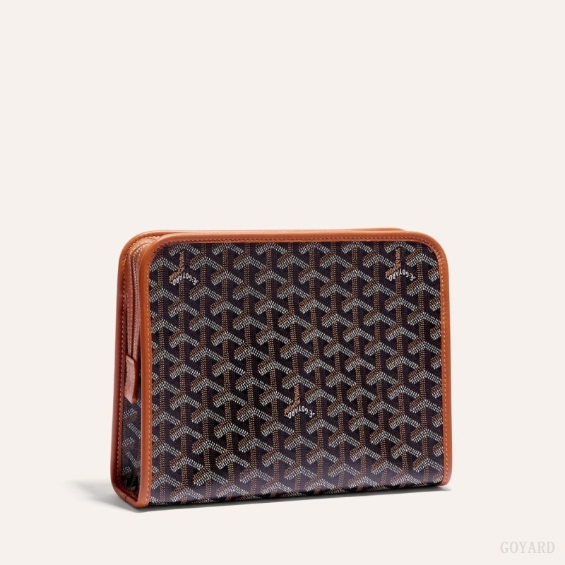 Black / Brown Goyard JOUVENCE MM TOILET BAG | DSOO4149