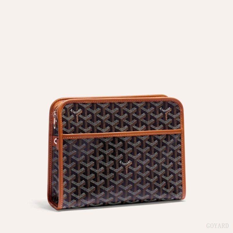 Black / Brown Goyard JOUVENCE MM TOILET BAG | DSOO4149