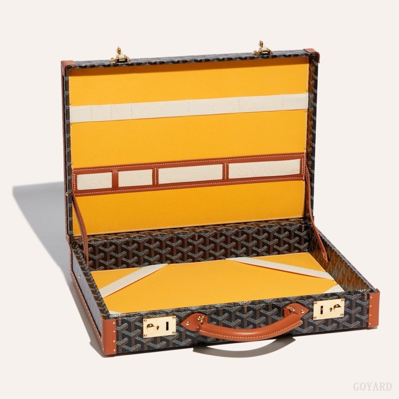 Black / Brown Goyard Manoir PM Document Case | FDKI0447