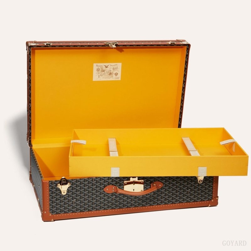 Black / Brown Goyard PALACE 80 SUITCASE | IQHS8892