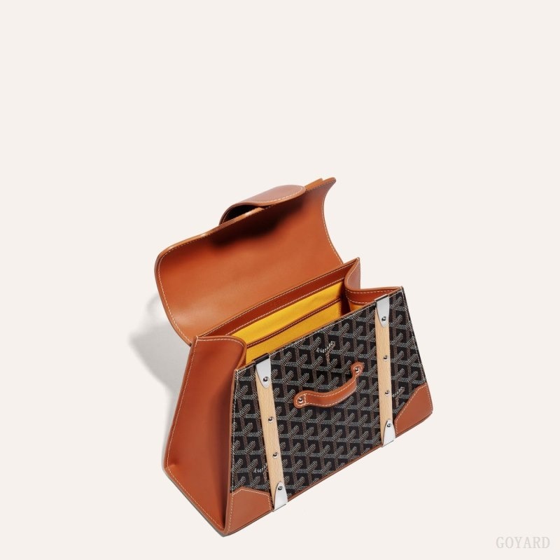 Black / Brown Goyard SAÏGON PM BAG | ZFWE8323