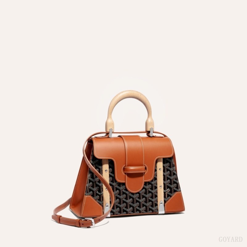 Black / Brown Goyard SAÏGON PM BAG | ZFWE8323