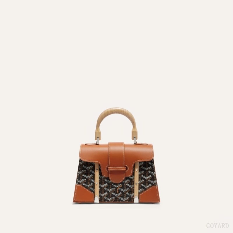 Black / Brown Goyard SAÏGON STRUCTURE MINI BAG | NIUG6030