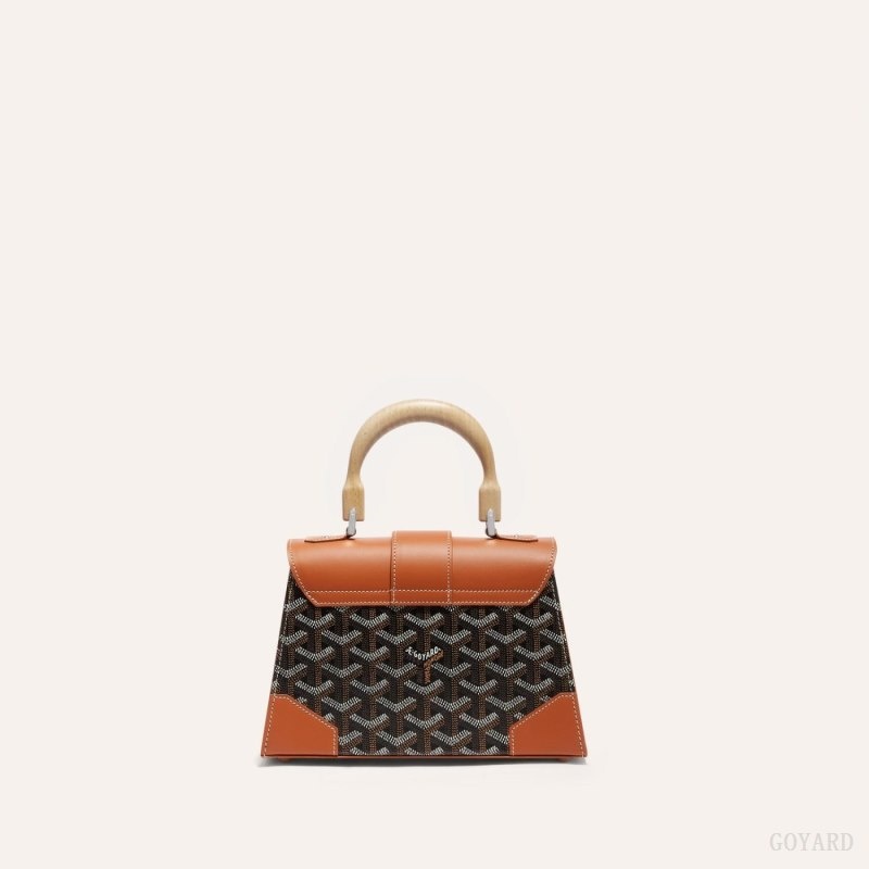 Black / Brown Goyard SAÏGON STRUCTURE MINI BAG | NIUG6030