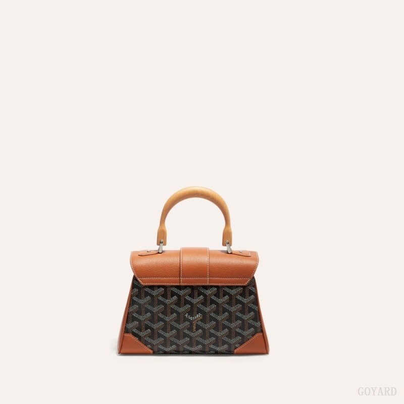 Black / Brown Goyard SAIGON SOUPLE MINI BAG | RJII7173