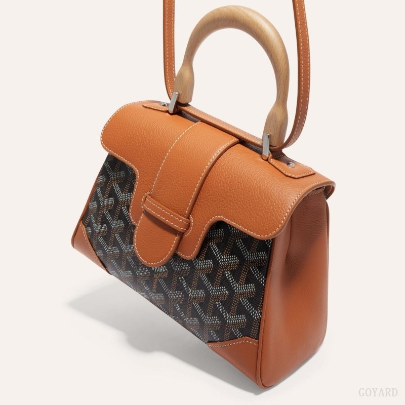 Black / Brown Goyard SAIGON SOUPLE MINI BAG | RJII7173