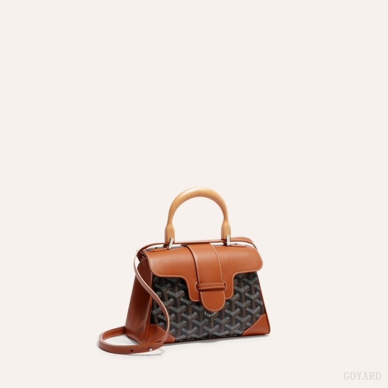 Black / Brown Goyard SAIGON SOUPLE MINI BAG | RJII7173