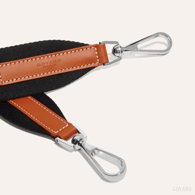 Black / Brown Goyard SANGLE MM STRAP | QIJS1970