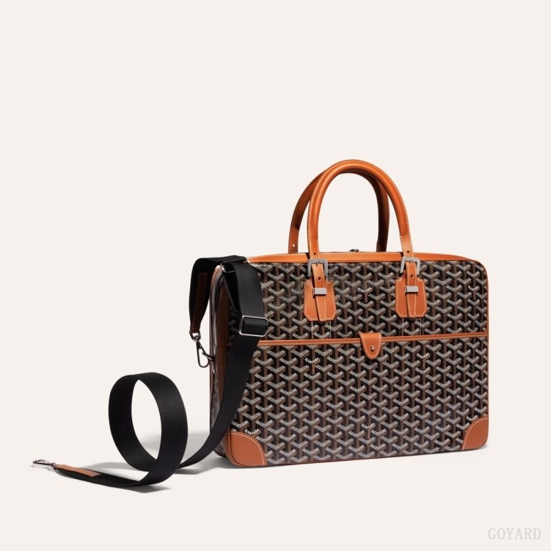 Black / Brown Goyard SANGLE MM STRAP | QIJS1970