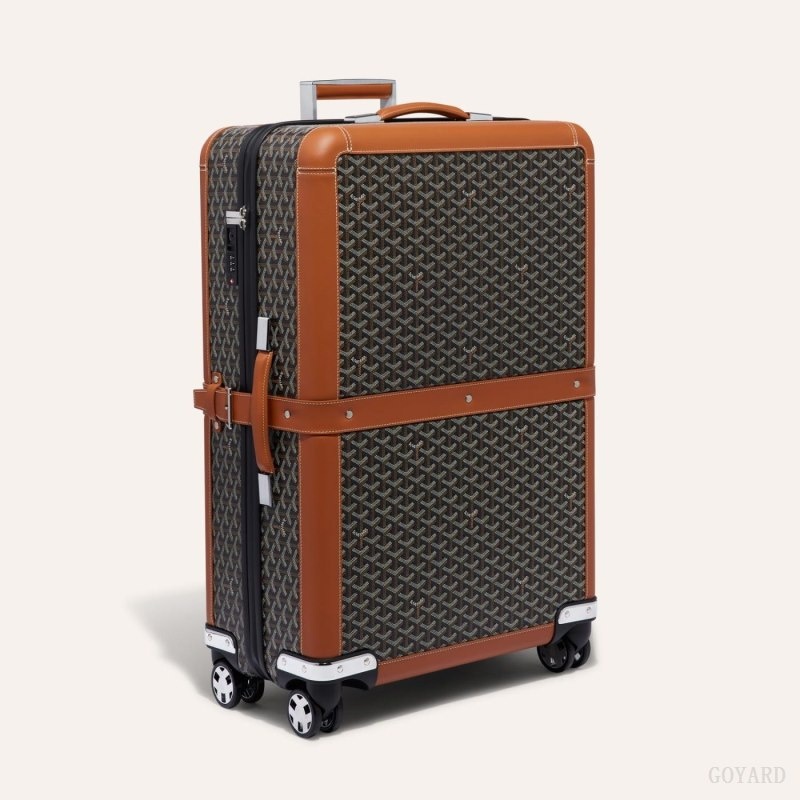 Black / Brown Goyard SATOLAS GM ROLLING SUITCASE | NOEA9355