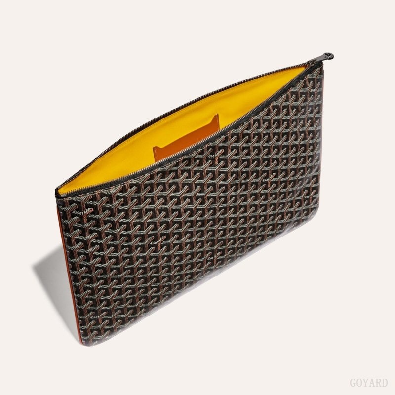 Black / Brown Goyard SENAT GM DOCUMENT CASE | RWGM3619