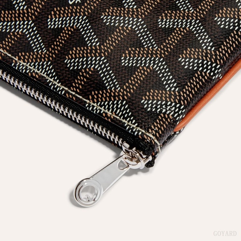 Black / Brown Goyard SÉNAT MINI WALLET | IEXI0190