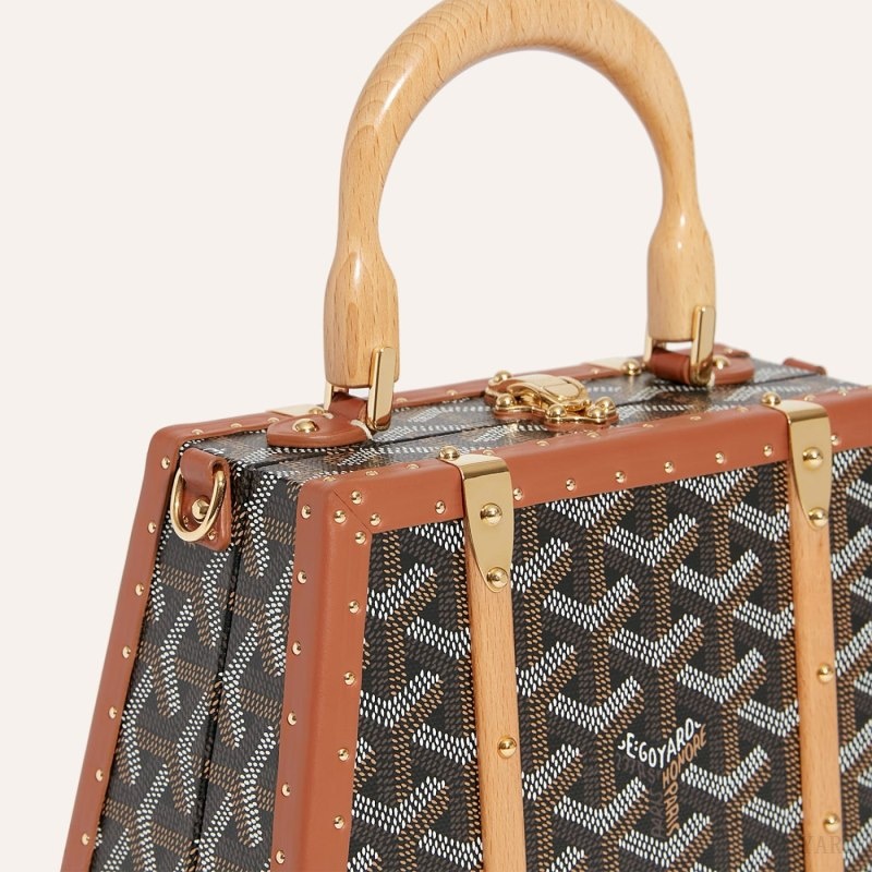 Black / Brown Goyard Saïgon Mini Trunk Bag | AHZN0328