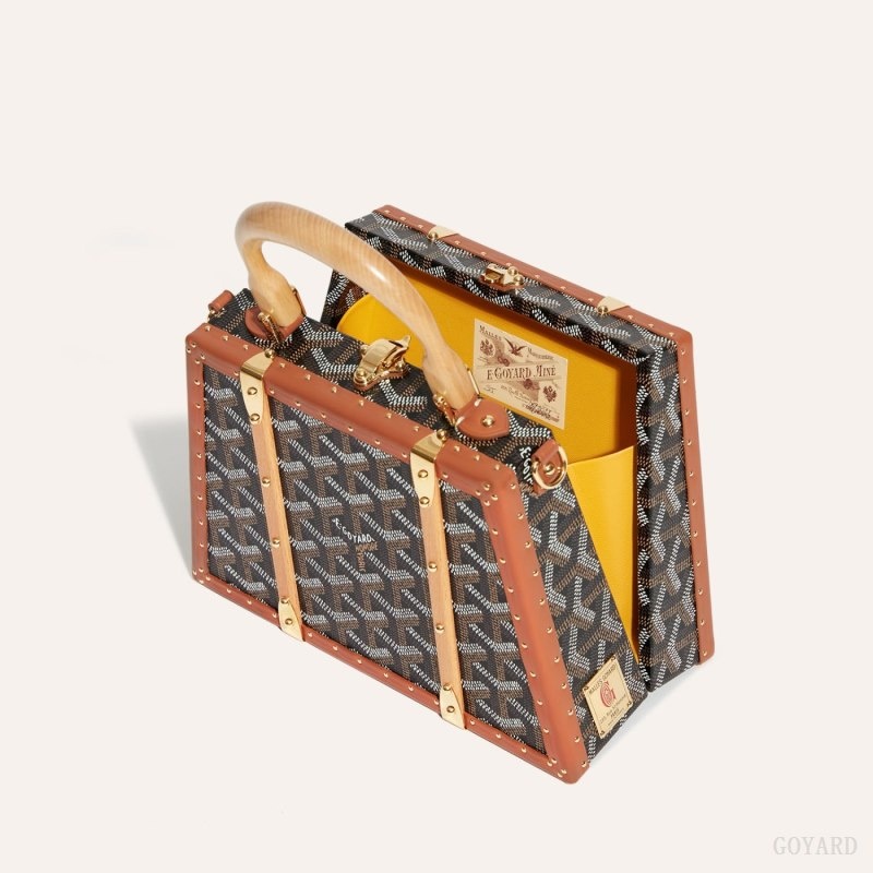 Black / Brown Goyard Saïgon Mini Trunk Bag | AHZN0328