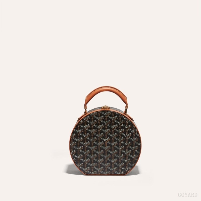 Black / Brown Goyard THE ALTO HATBOX TRUNK BAG | ICFU2042