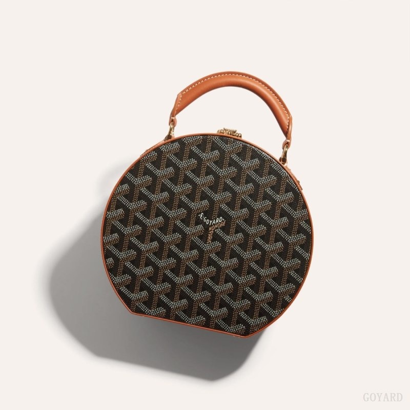 Black / Brown Goyard THE ALTO HATBOX TRUNK BAG | ICFU2042