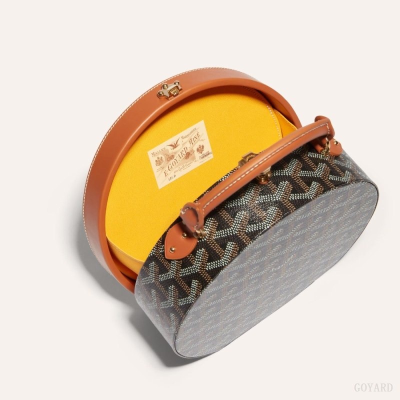 Black / Brown Goyard THE ALTO HATBOX TRUNK BAG | ICFU2042